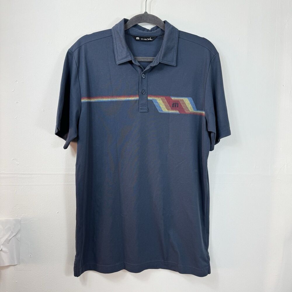 Travis Mathew Performance Golf Polo Shirt, Blue, Men’s Size Medium